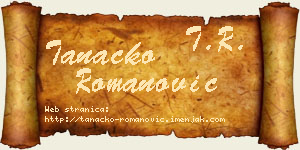 Tanacko Romanović vizit kartica